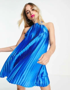 Reclaimed Vintage Inspired Mini Dress In Blue For Women -Closet Theory Her 202513600 1 blue 1