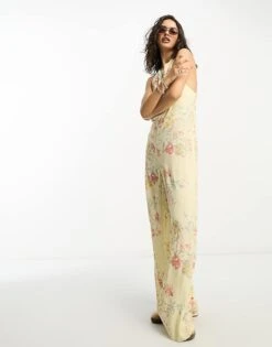 Reclaimed Vintage Sleeveless Jumpsuit In Creamy Floral For Women -Closet Theory Her 204034469 4