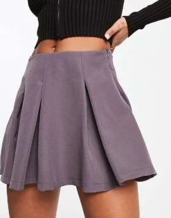 Reclaimed Vintage Skort In Charcoal For Women -Closet Theory Her 204163922 3
