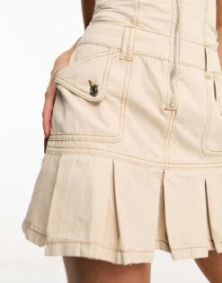 Reclaimed Vintage Cargo Mini Dress In Stone For Women -Closet Theory Her 204938884 3