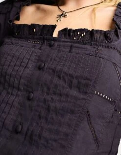 Reclaimed Vintage Winter Prairie Blouse In Navy For Women Vintage Cream -Closet Theory Her 204953960 3