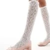 Reclaimed Vintage Lace Knee High Socks In White For Women