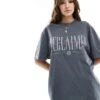 Reclaimed Vintage Oversized Washed T Shirt With Logo For Women Charcoal -Closet Theory Her 205457061 1 charcoal