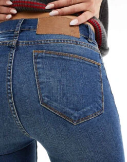 Reclaimed Vintage Denim Flare Jean In Blue Wash For Women Indigo