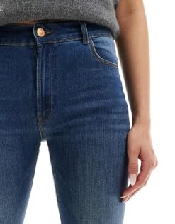 Reclaimed Vintage Denim Flare Jean In Blue Wash For Women Indigo -Closet Theory Her 205460327 4