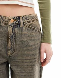 Reclaimed Vintage Low Rise Baggy Jean In Charcoal Wash For Women -Closet Theory Her 205460337 3