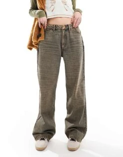 Reclaimed Vintage Low Rise Baggy Jean In Charcoal Wash For Women -Closet Theory Her 205460337 4