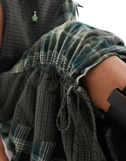 Reclaimed Vintage Genderless Dress With Ruching Detail In Check For Unisex Multi -Closet Theory Her 205486543 3