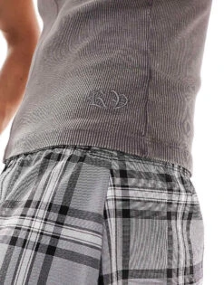 Reclaimed Vintage Unisex Shrunken Ribbed Vest In Washed Charcoal For Unisex -Closet Theory Her 205547569 4