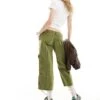 Reclaimed Vintage Y2k Cropped Capri Trouser For Women Khaki -Closet Theory Her 205596483 1 khaki