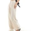 Reclaimed Vintage Mensy Wide Leg Trouser In Linen Look For Women Beige -Closet Theory Her 205646528 1 beige