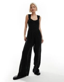 Reclaimed Vintage Jumpsuit With Bust Detail In Black For Women