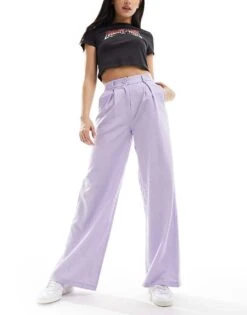 Reclaimed Vintage Wide Leg Trouser In Purple For Women -Closet Theory Her 205661015 1 purple 1