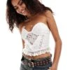 Reclaimed Vintage Western Milkmaid Lace Corset Top For Women White 1 Reclaimed Vintage Western Milkmaid Lace Corset Top For Women White -Closet Theory Her 205661129 1 white