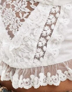 Reclaimed Vintage Western Milkmaid Lace Corset Top For Women White -Closet Theory Her 205661129 3