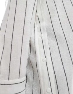 Reclaimed Vintage Shirt Multi-way Asymmetric Wrap Shirt In Black And White Pinstripe For Women -Closet Theory Her 205687344 4