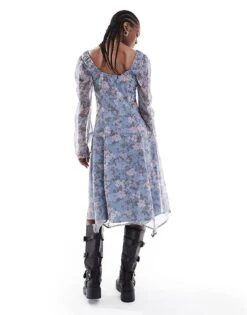 Reclaimed Vintage Midi Long Sleeve Tea Dress In Floral Print For Women Multi -Closet Theory Her 205705554 3