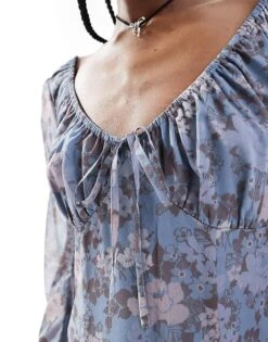 Reclaimed Vintage Midi Long Sleeve Tea Dress In Floral Print For Women Multi -Closet Theory Her 205705554 4