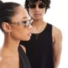 Reclaimed Vintage Unisex 90s Rectangle Wire Sunglasses In Tort For Unisex -Closet Theory Her 205709398 1 tort