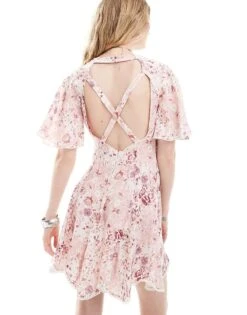 Reclaimed Vintage Mini Dress With Tie Front In Floral Print For Women Multi -Closet Theory Her 205713077 4