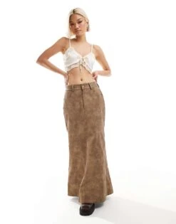 Reclaimed Vintage Tie Front Cami With Lace Detail In White For Women -Closet Theory Her 205740996 4