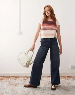 Reclaimed Vintage 88' Wide Leg Low Rise Jean In Indigo For Women
