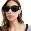 Reclaimed Vintage Square Cat Eye Sunglasses In Black For Women -Closet Theory Her 205806150 1 black