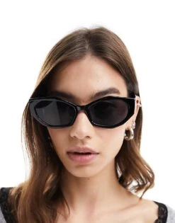 Reclaimed Vintage Square Cat Eye Sunglasses In Black For Women -Closet Theory Her 205806150 3