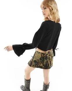 Reclaimed Vintage Corset Shirt In Black For Women -Closet Theory Her 205806162 3