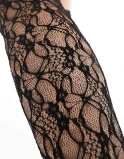 Reclaimed Vintage Lace Knee High Socks In Black For Women -Closet Theory Her 205830271 3
