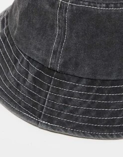 Reclaimed Vintage Unisex Logo Bucket Hat In Black For Unisex -Closet Theory Her 205854951 4