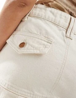 Reclaimed Vintage Pleated Denim Western Mini Skirt For Women Ecru Wash -Closet Theory Her 205883054 3