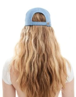 Reclaimed Vintage Cowgirl Denim Cap With Hotfix For Women Blue -Closet Theory Her 205893424 4