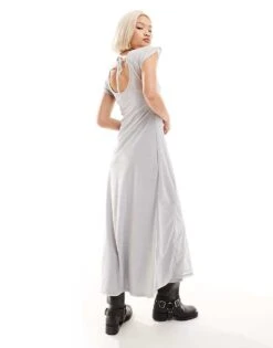 Reclaimed Vintage Midi Festival Dress In Silver Mesh For Women -Closet Theory Her 205898959 2