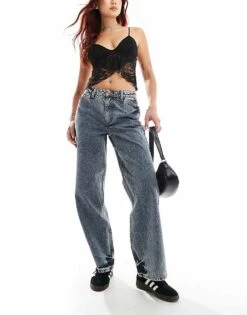 Reclaimed Vintage 00s Low Rise Jean In Blue Acid Wash For Women -Closet Theory Her 205915720 1 acidwash 1