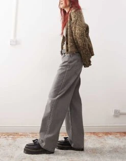 Reclaimed Vintage Low Rise Baggy Jean In Washed Charcoal For Women Vintage Charcoal -Closet Theory Her 205931588 3