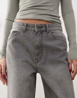 Reclaimed Vintage Low Rise Baggy Jean In Washed Charcoal For Women Vintage Charcoal -Closet Theory Her 205931588 5
