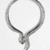 Reclaimed Vintage Unisex Oversized Snake Necklace In Silver For Unisex -Closet Theory Her 205962531 1 silver