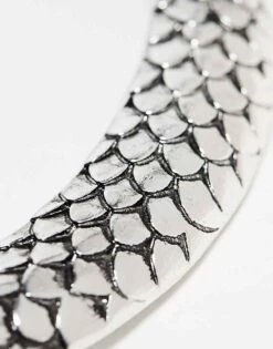 Reclaimed Vintage Unisex Oversized Snake Necklace In Silver For Unisex -Closet Theory Her 205962531 3