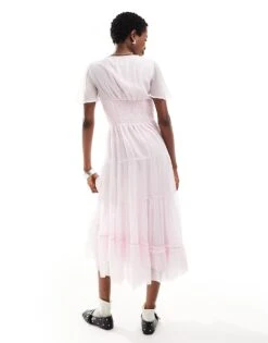 Reclaimed Vintage Short Sleeve Maxi Dress In Pink For Women -Closet Theory Her 205966377 4