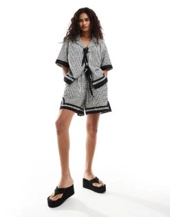 Reclaimed Vintage Gingham Co-ord With Lace Details -Closet Theory Her 205966501 1 multi 1