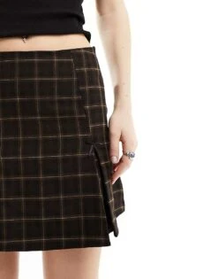 Reclaimed Vintage Mini Check Skirt With Bows For Women Multi -Closet Theory Her 205990049 5