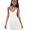 Reclaimed Vintage Midi Cami Dress With Ruched Detail In Off White Twill For Women -Closet Theory Her 206030162 1 offwhite