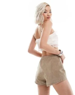 Reclaimed Vintage Limited Edition Festival Western Hotpants In Suede For Women Brown -Closet Theory Her 206053758 3