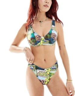 Reclaimed Vintage Retro Underwire Bikini Top And Bikini Bottom Co-ord In Lemon P -Closet Theory Her 206149538 1 print 1