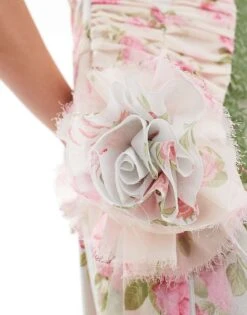 Reclaimed Vintage Limited Edition Floral Print Corsage Dress With Lace Detail For Women -Closet Theory Her 206149777 3