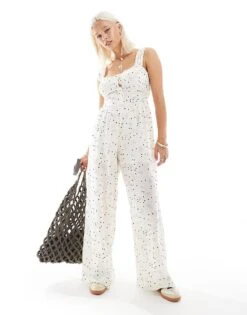 Reclaimed Vintage Jumpsuit With Buttons In Polka Dot Floral Print For Women Multi -Closet Theory Her 206149789 1 multi 1