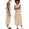 Reclaimed Vintage Unisex Linen Look Co-ord In Stone -Closet Theory Her 206175813 2