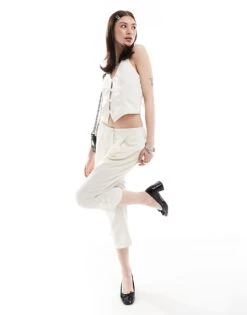 Reclaimed Vintage Co-ord With Bows In White