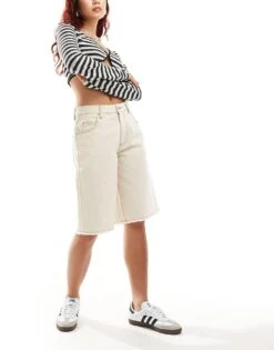 Reclaimed Vintage Denim Jort In Ecru Wash For Women